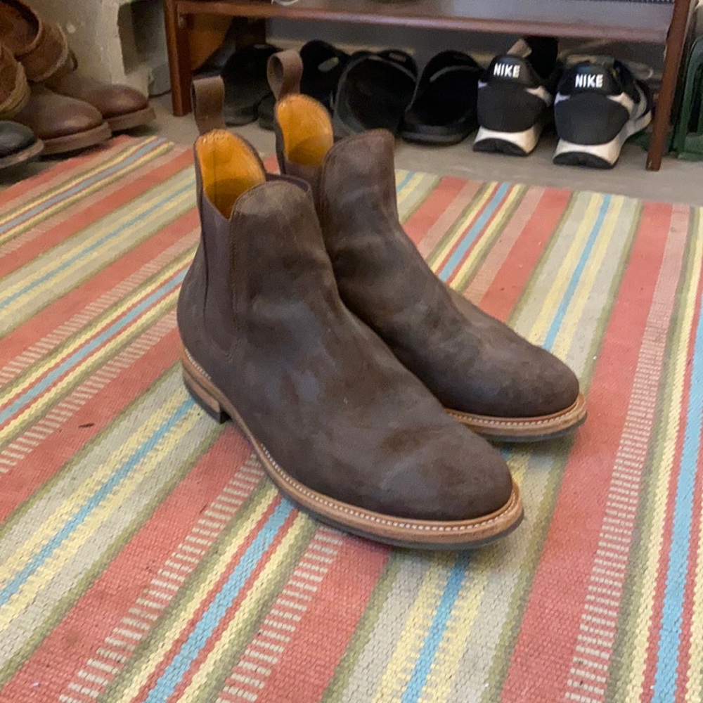Viberg Chelsea Boots, Bitter Chocolate Suede